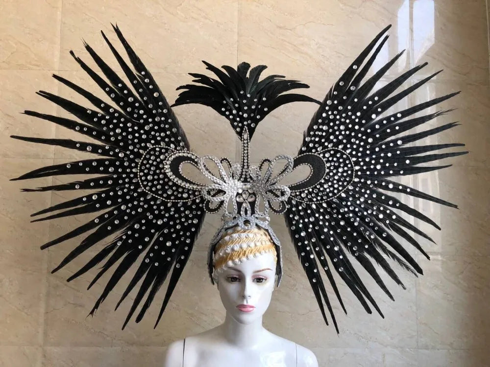 The Stardust Tropicana Samba Crown – Feather & Rhinestone Stage Headdress