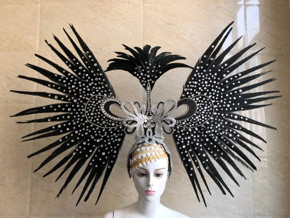 The Stardust Tropicana Samba Crown – Feather & Rhinestone Stage Headdress