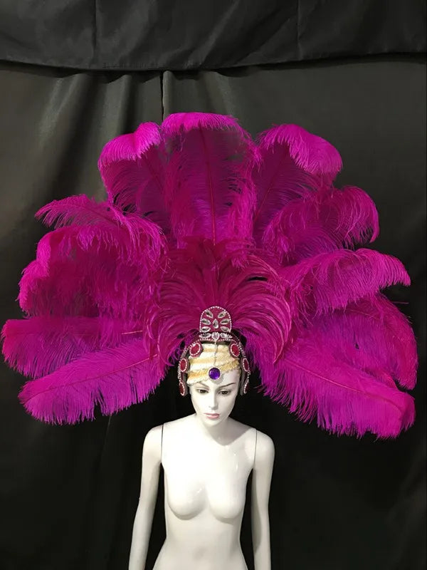 The Stardust Samba Enchantment – Exquisite Feathered Dance & Stage Headdress