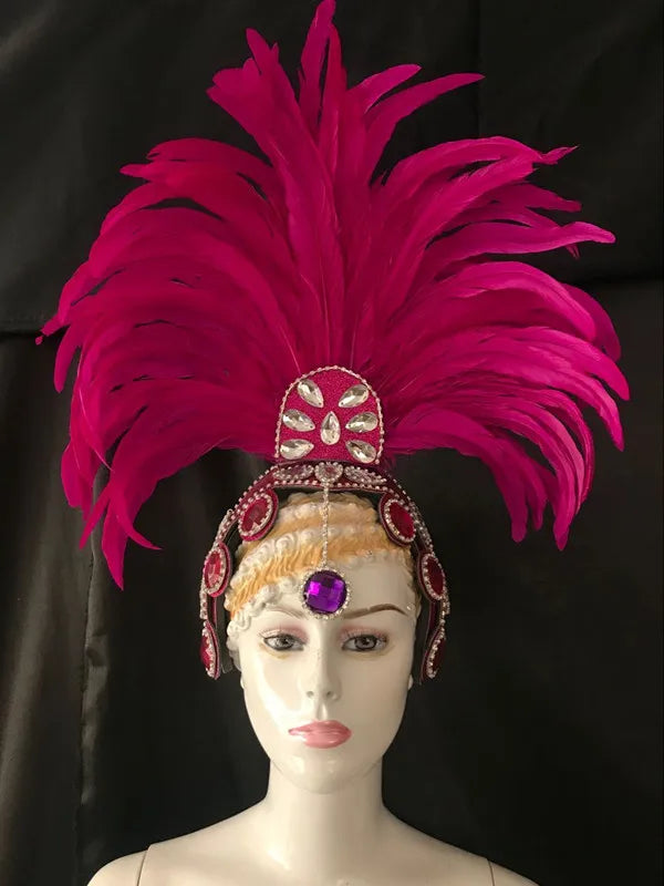 The Stardust Samba Enchantment – Exquisite Feathered Dance & Stage Headdress