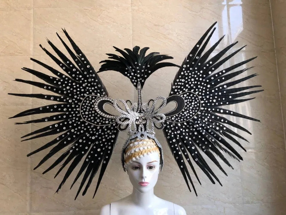The Stardust Tropicana Samba Crown – Feather & Rhinestone Stage Headdress