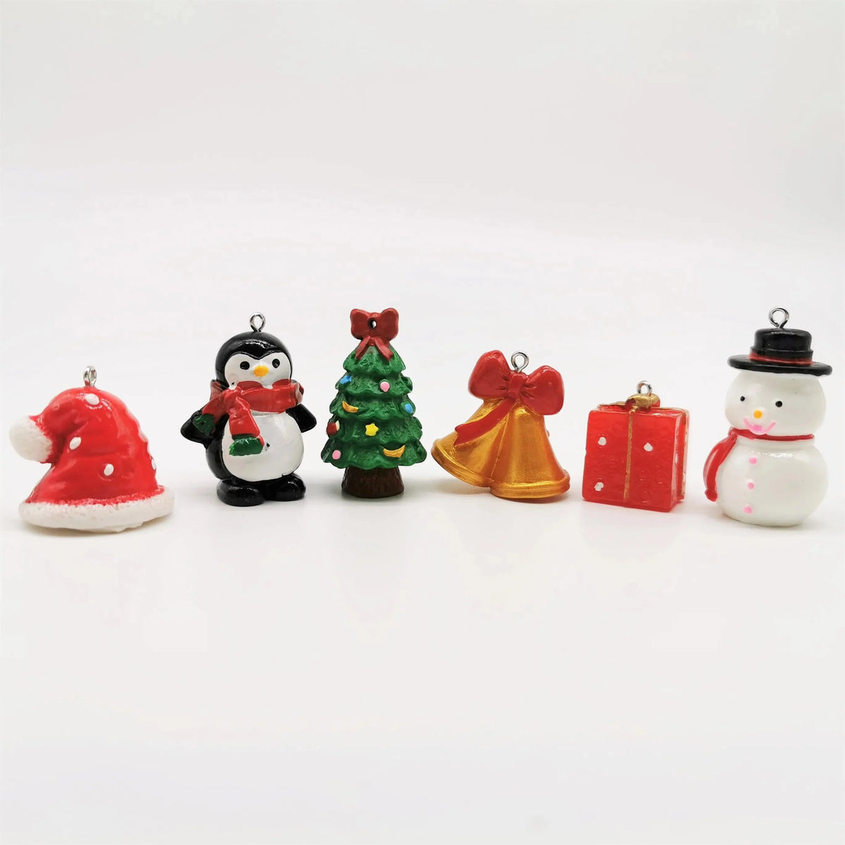 4-Piece 3D Resin Christmas Ornament Set