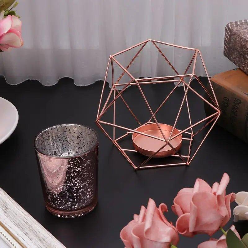 Geometric Metal Tealight Candle Holder