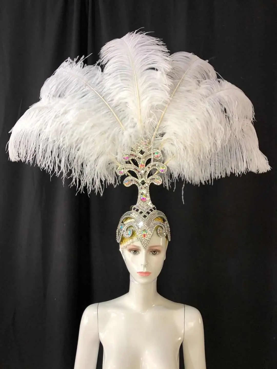 The Stardust Samba Queen – Premium Feathers & Rhinestones Carnival Headdress