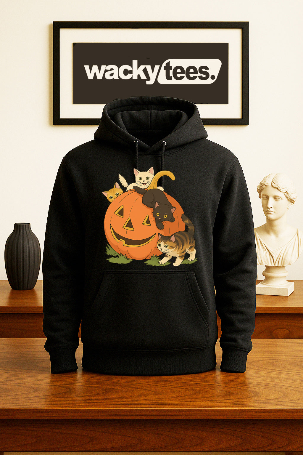 Halloween Fall Pumpkin Cute Kittens Cats Cute Graphic Tee Shirt