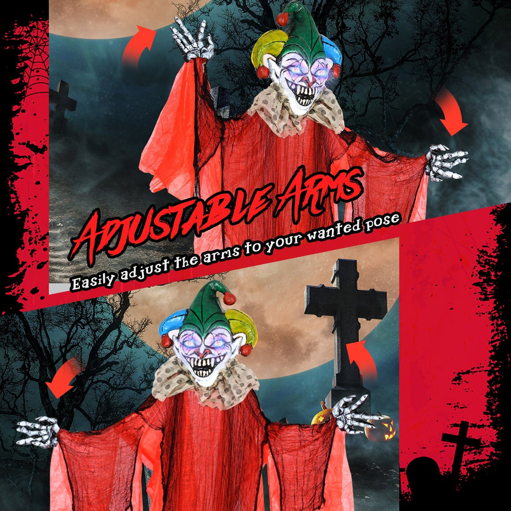 Halloween Hanging Clown with Wings and Lighted Colorful Eyes