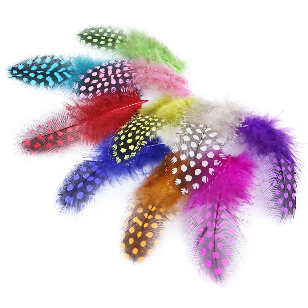 Natural Spotted Guinea Fowl Feathers 100PC