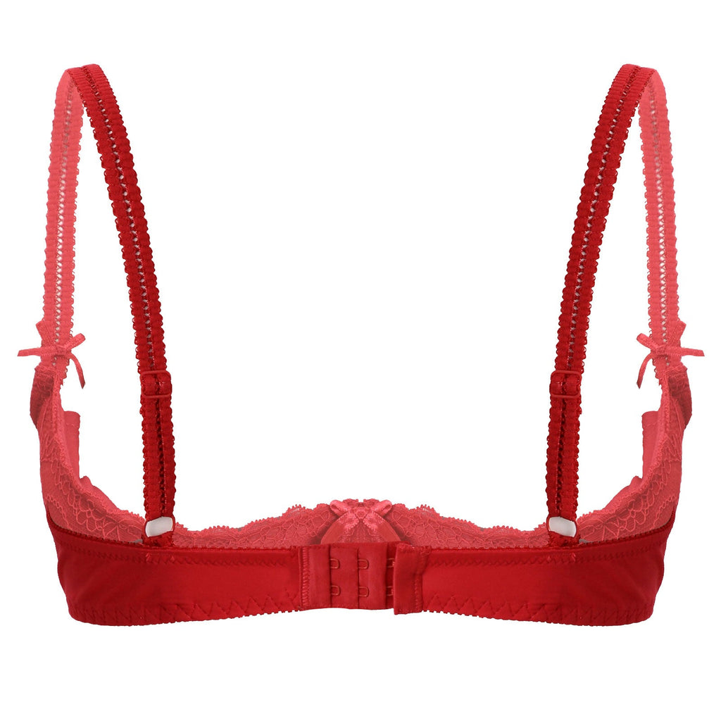 Lace Underwire Half-Cup Push-Up Bra