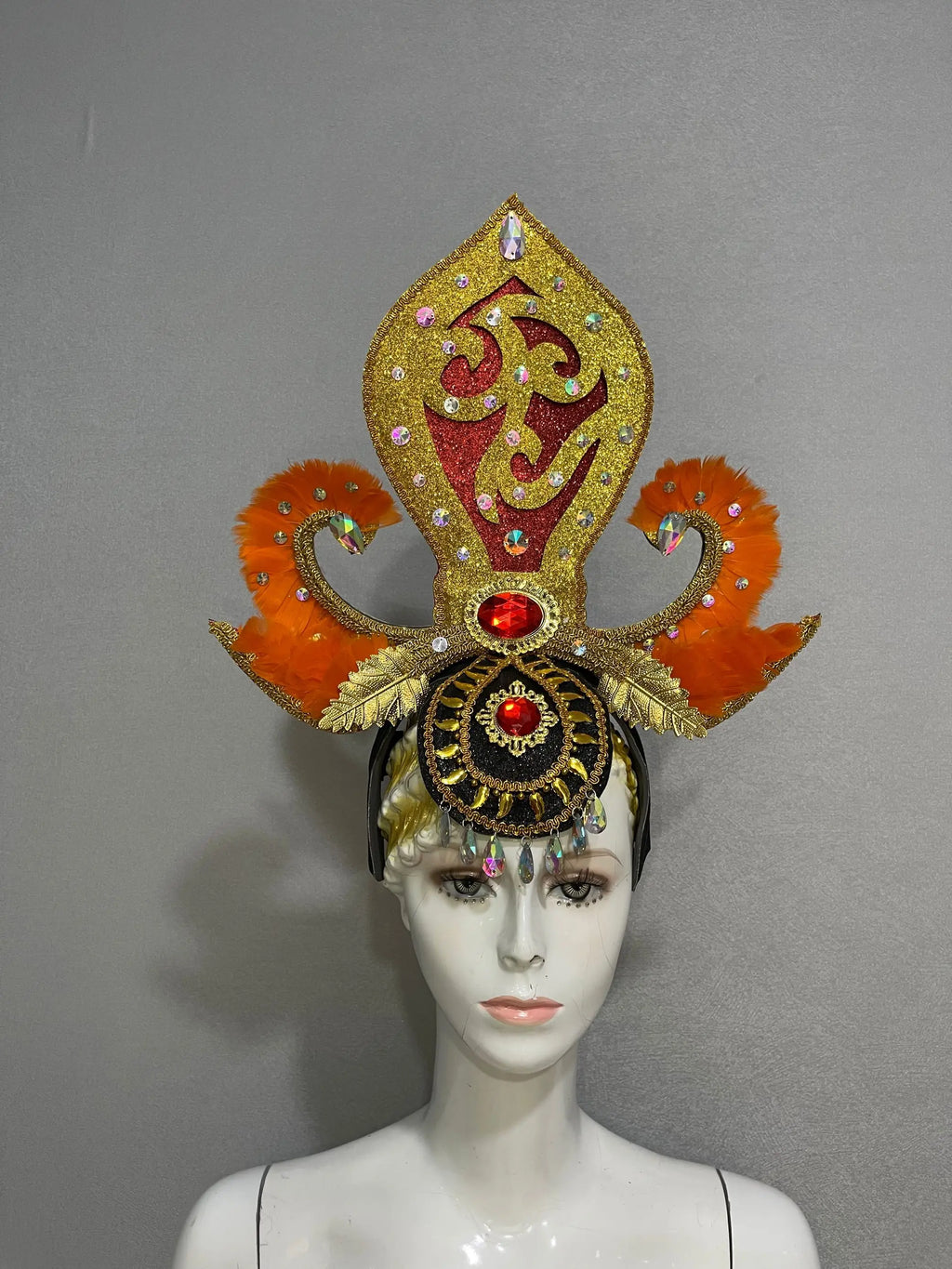 FASHIONABLE AND EXQUISITE HEADDRESS FEATHERS SAMBA DANCE CARNIVAL HALLOWEEN PARTY LATIN DANCE BAR PERFORMANCE HAT MASQUERADE