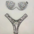 Luxury Rhinestone Performance Bikini Set – Shimmering Crystal Push-Up Stage Costume & Bling Two-Piece for GoGo Dancers, Festivals & Raves