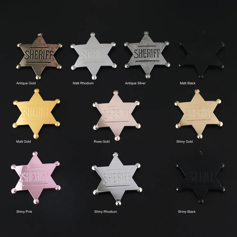 Sheriff Badge Brooch Metal Deputy Star Costume Pin