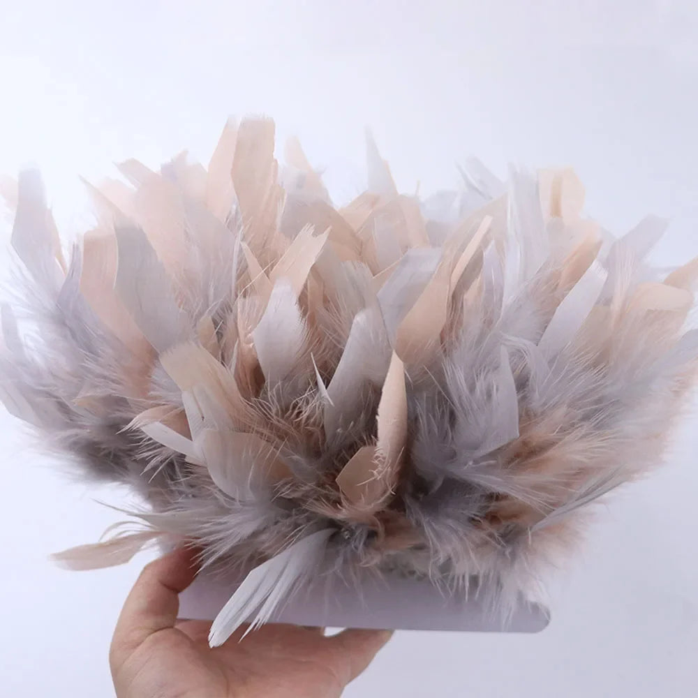 Fluffy Turkey Feathers Trim Ribbon Fringe