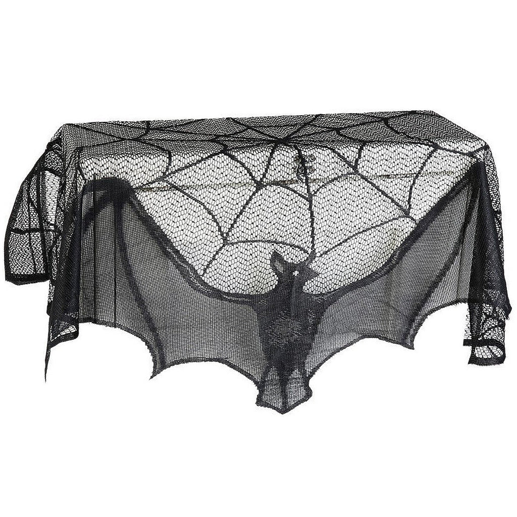 Halloween Decorative Bat Shaped Spider Web Curtain