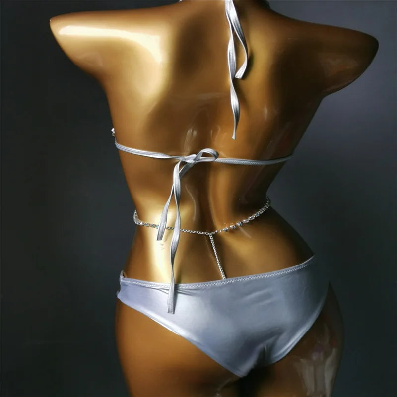 The Venus Vacation Classic Crystal Bikini – Ultra-Glam Rhinestone Showgirl Swim Set