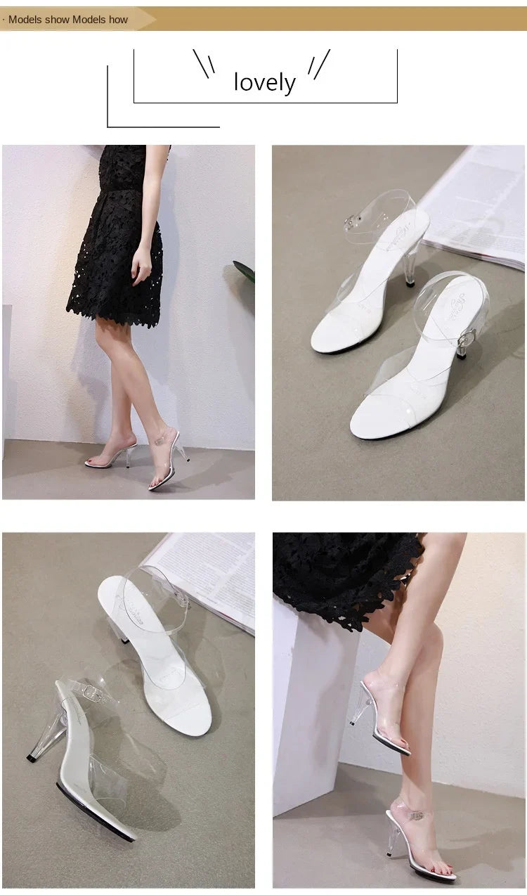 The Stardust Crystal Illusion Sandal – 10cm Clear Platform Stiletto