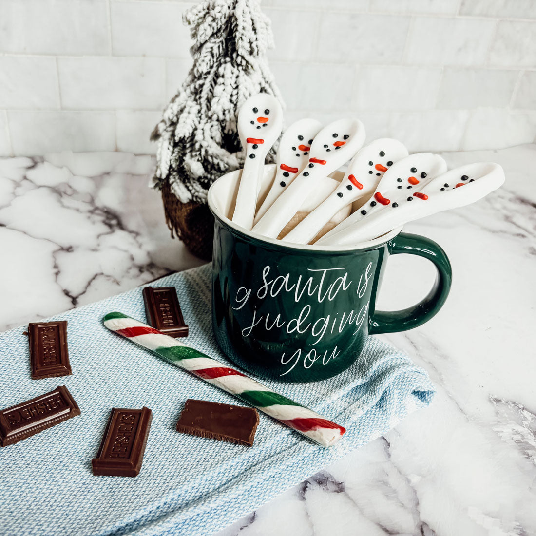 Snowman Edible Spoons