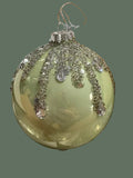 4" Sage Green Sparkle Teardrop Ornament