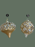 3" Diamond Pattern Ornament w/ Bead Detail, 2 Style Options