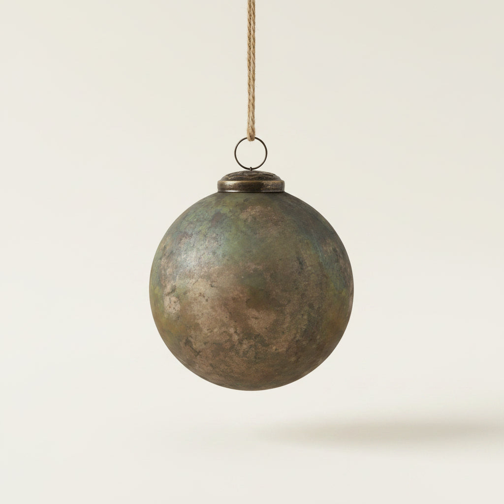 Textured Antique Glass Ball Ornament