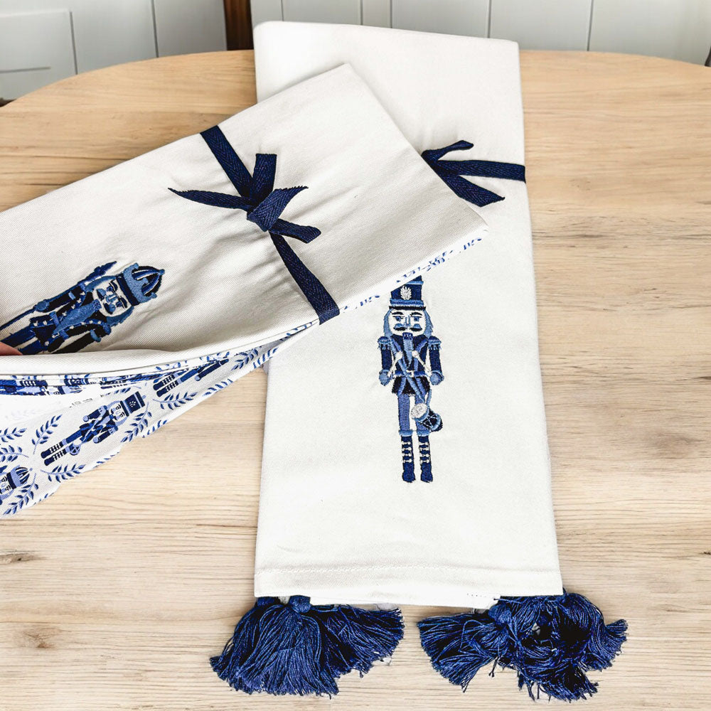 Nutcracker Tea Towel Blue