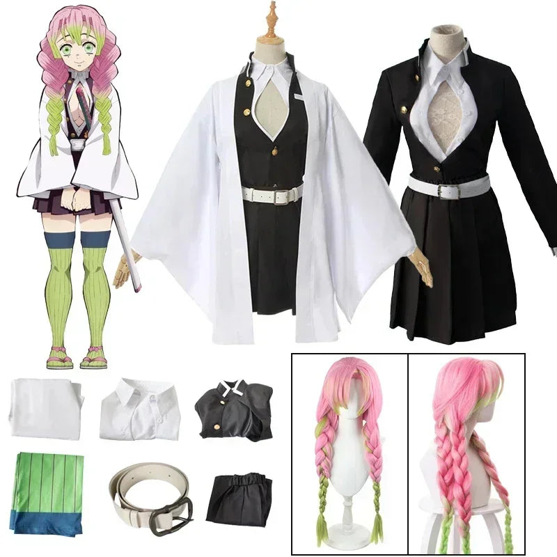 Kanroji Mitsuri Cosplay Costume with Wig & Haori