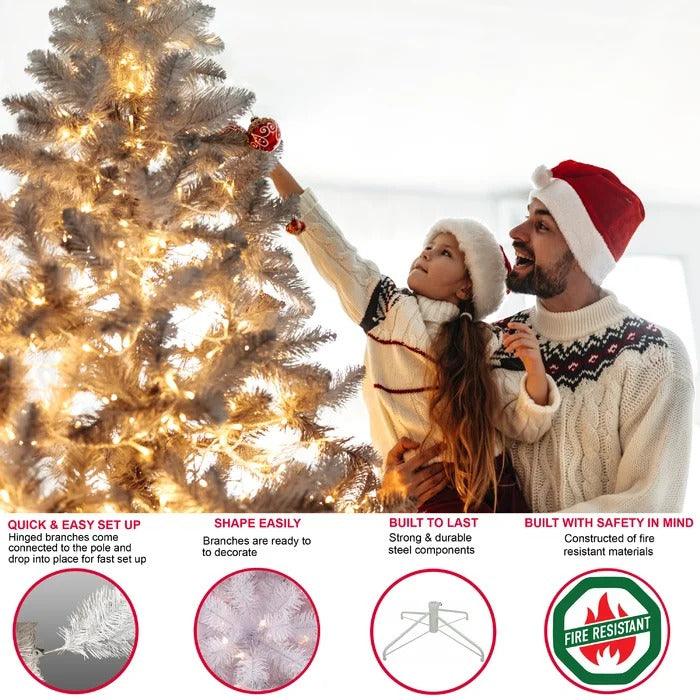 Lighted Artificial Fir Christmas Tree