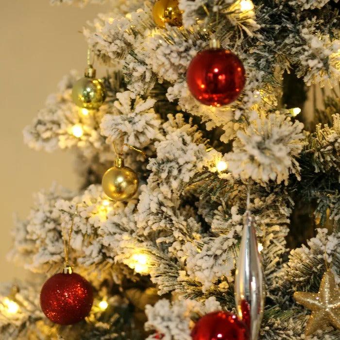 Flocked Pre-Lit Artificial Fir Christmas Tree, 7.5 to 9 ft