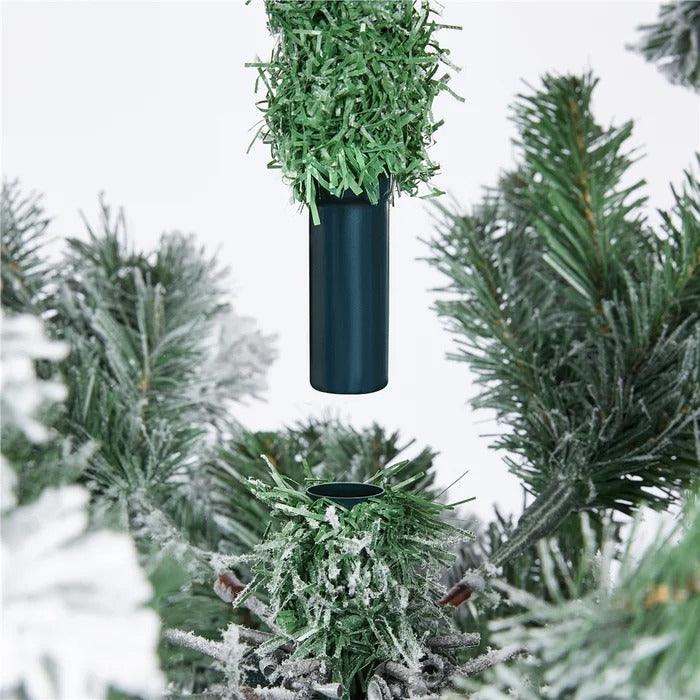 Snow-Flocked Pencil Spruce Pre-Lit Christmas Tree, 6 to 9 ft