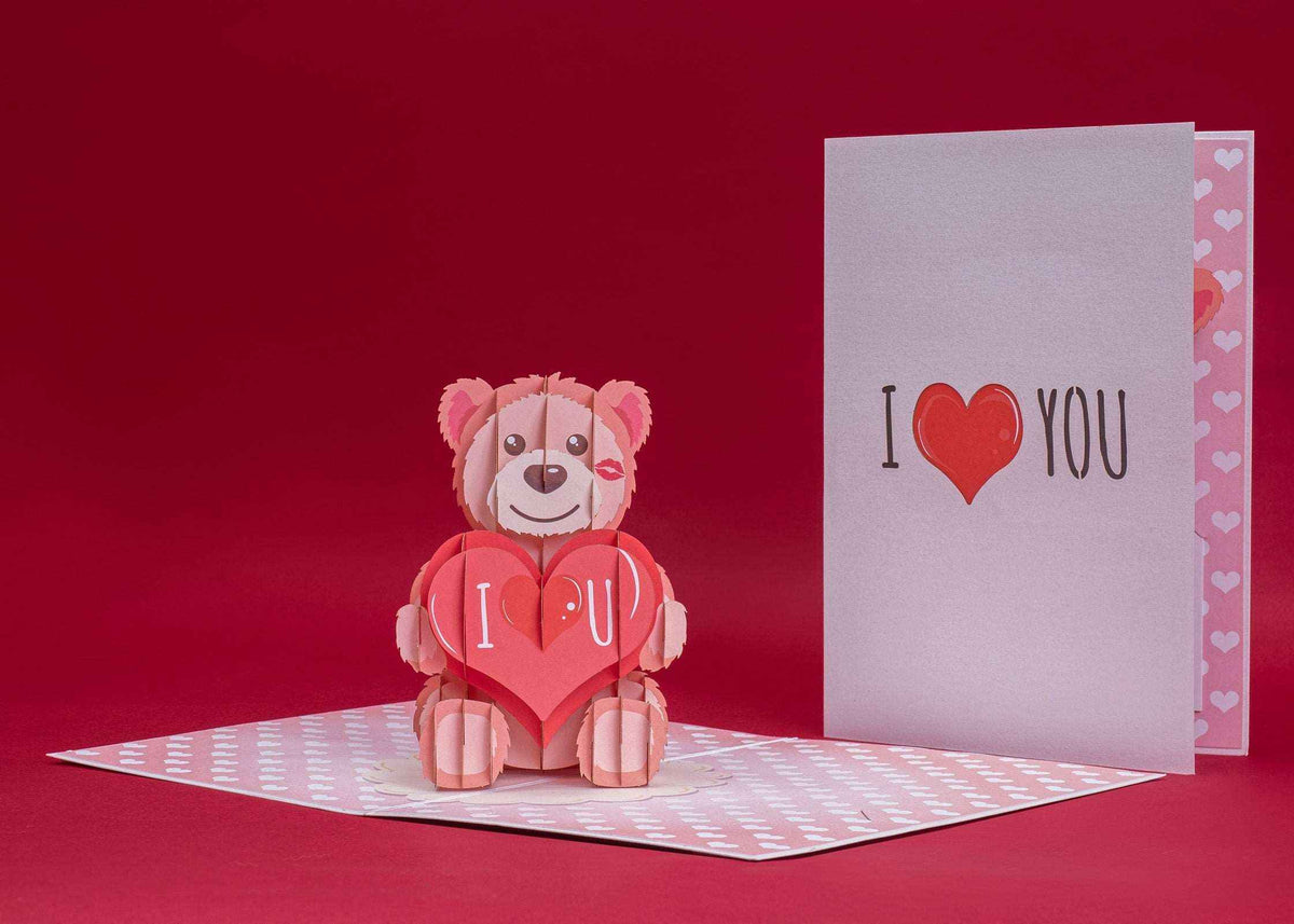 I Love U Bear Pop Up Card - 5" x 7"