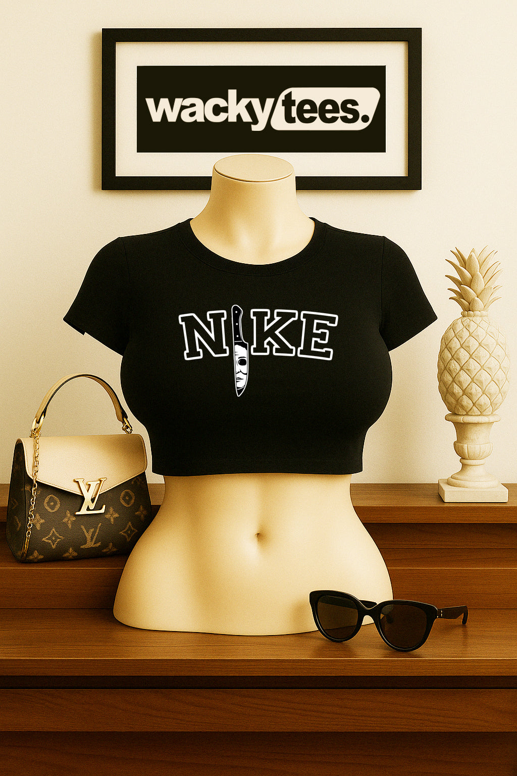 N!KE Michael Myers Knife Horror Terror Halloween Graphic Tee Shirt