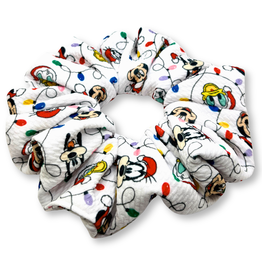 White Christmas Lights Mickey Bullet Scrunchie