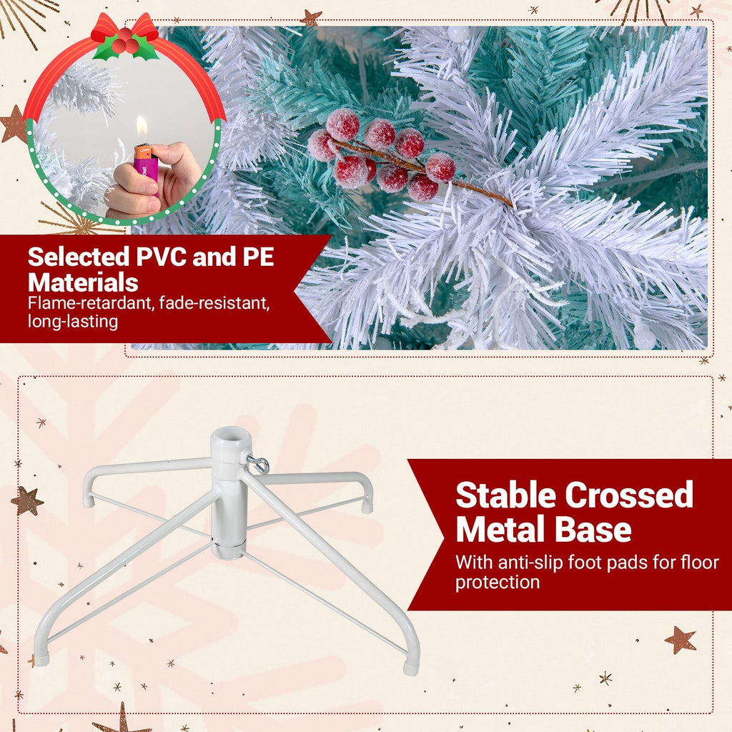 Pre-Lit Artificial Christmas Tree with Snow Flocked Branch Tips