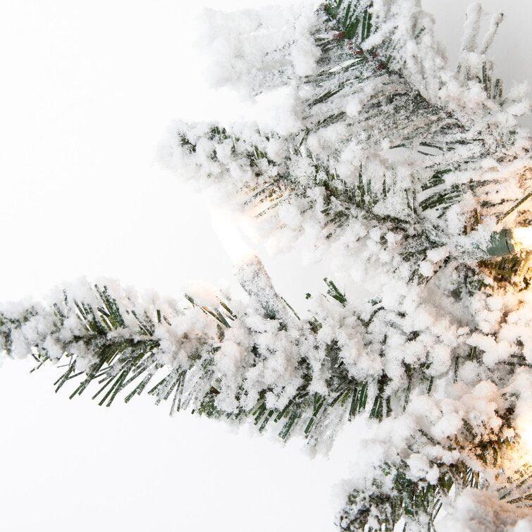 Flocked Green Snowy Artificial Christmas Tree