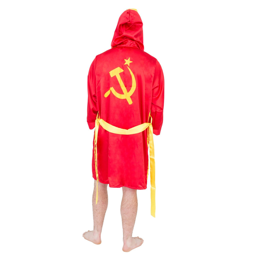 Red Ivan Drago Satin Robe and Short Set