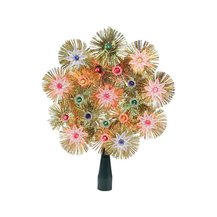 Retro Tinsel Snowflake Christmas Tree Topper