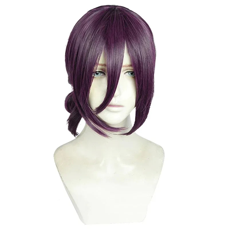 Reze Purple Brown Ponytail Cosplay Wig