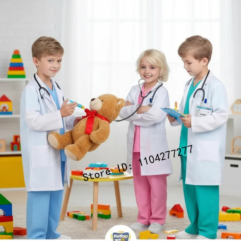 Kids Doctor Nurse Cosplay Costume – Surgical Uniform Role Play Outfit