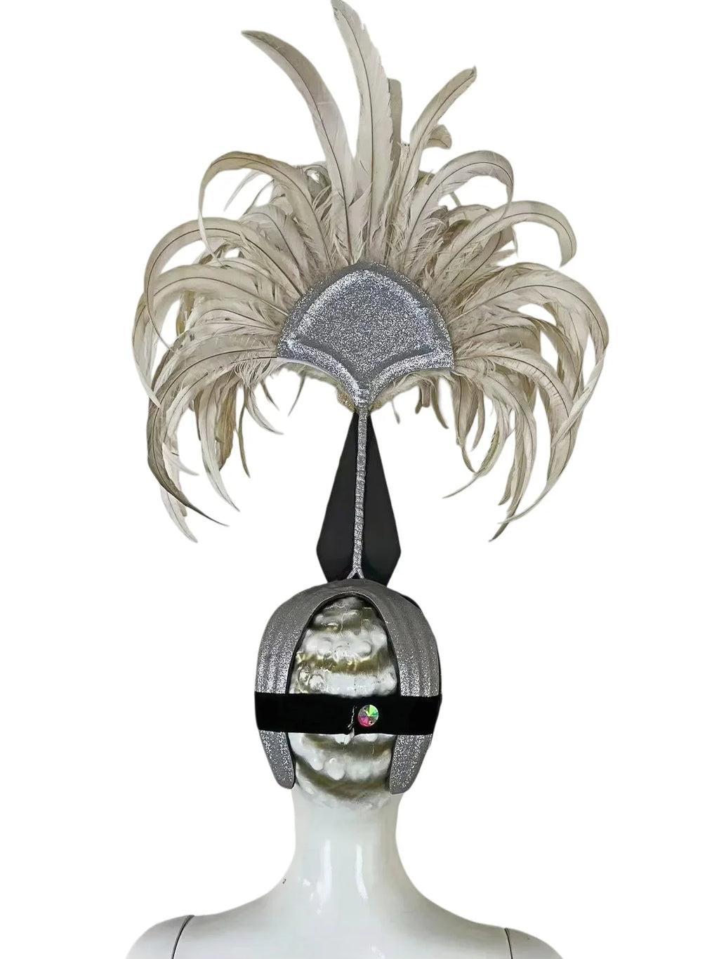 The Stardust Dionysia – Off-White Feather Carnival & Masque Ball Headdress