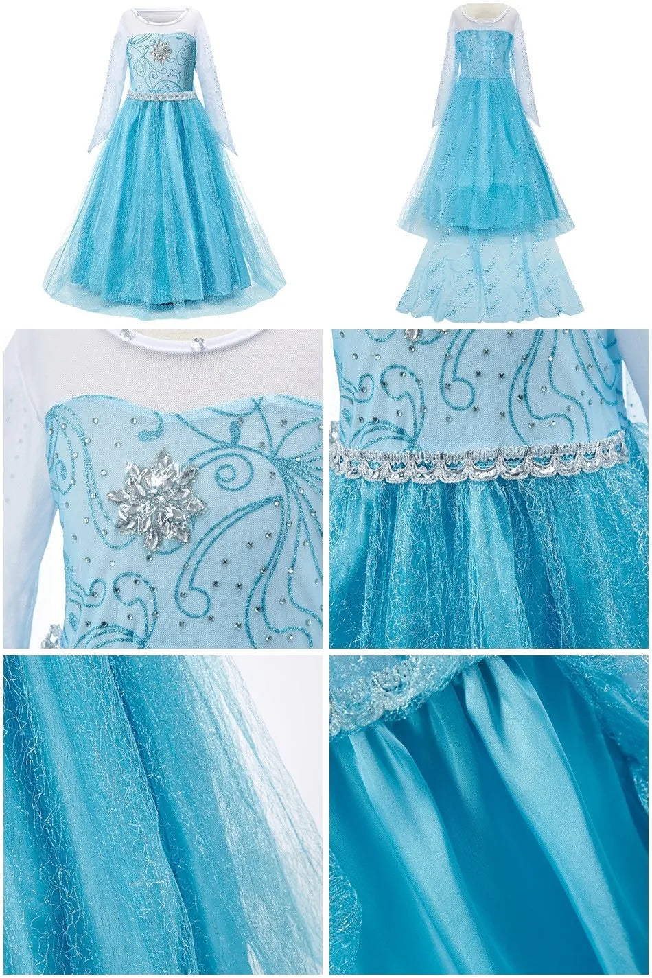 Kids Princess Costume Dress for Girls Cosplay Parties