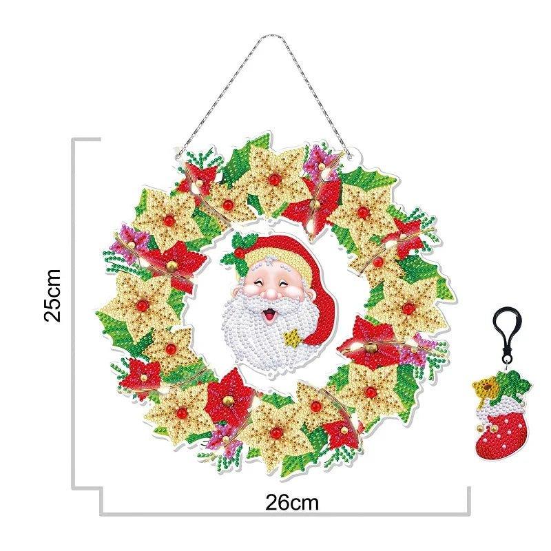 DIY Diamond Mosaic LED Christmas Wreath