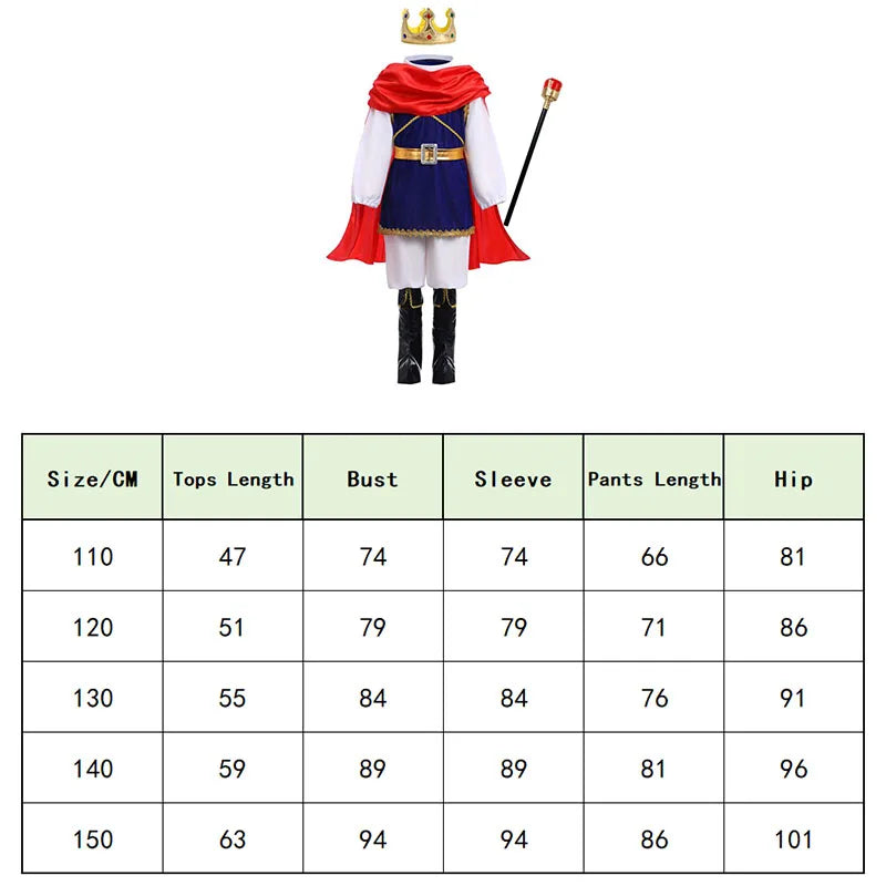 Boys King Carnival Costume 7 Piece – Royal Prince Outfit