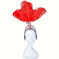 Ostrich Feathered Rhinestone Headpiece