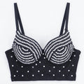 Rhinestone Beaded Bustier Corset Crop Top High Fashion Evening Party Bralette