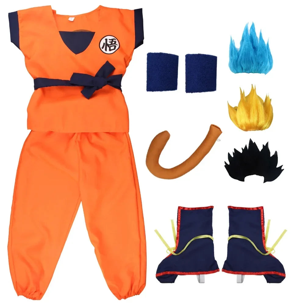 Son Goku Anime Cosplay Costume Set – Kids & Adult Outfit