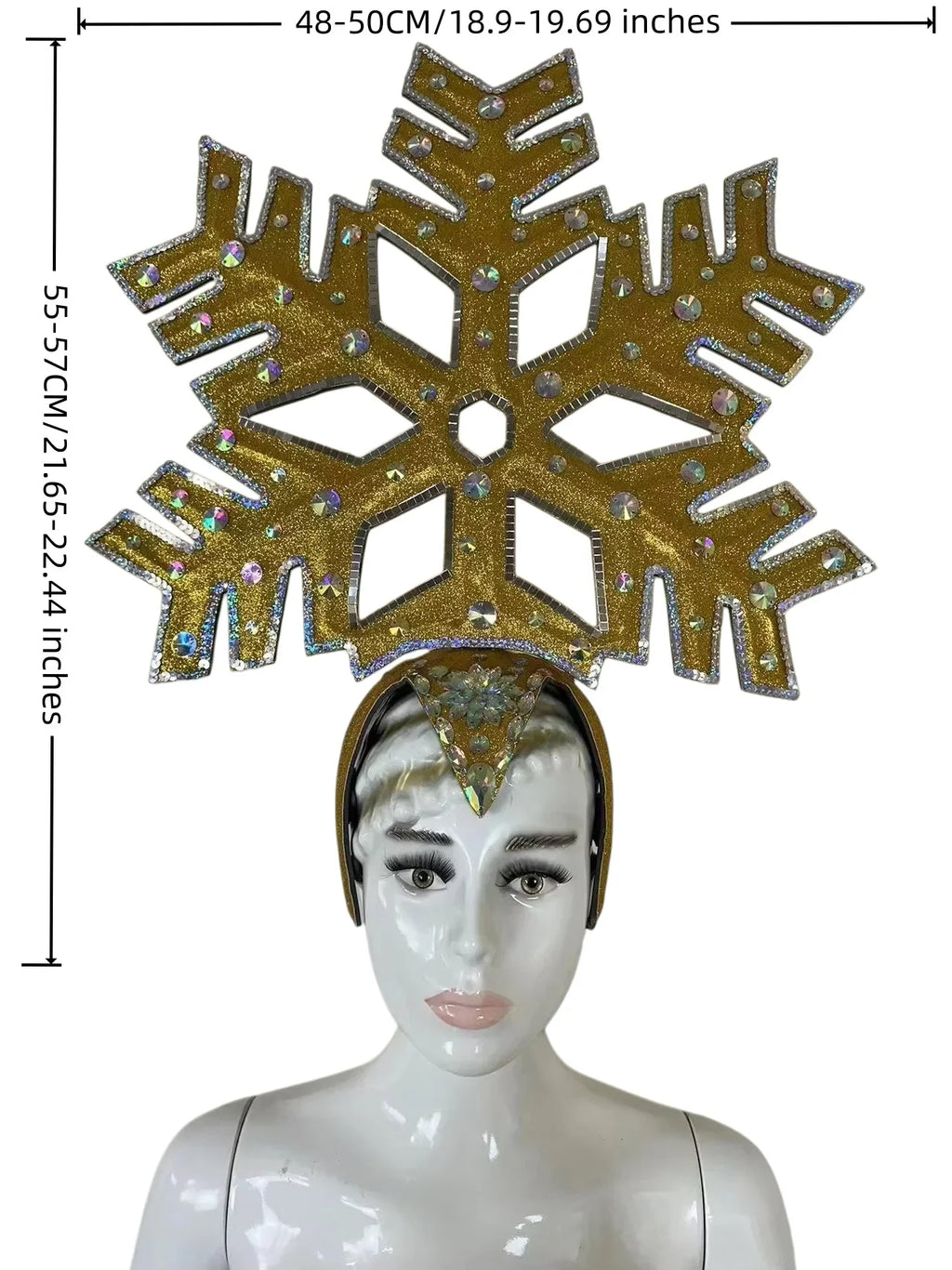 The Stardust Dionysia – Gold Snowflake Starburst Carnival & Masque Ball Crown