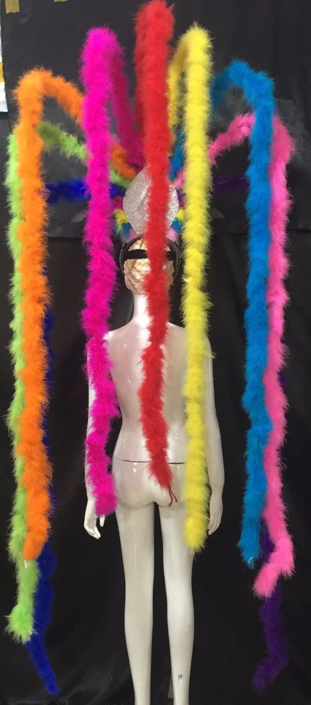 The Stardust Extravaganza Carnival Headdress – Rhinestone & Feather Showgirl Crown