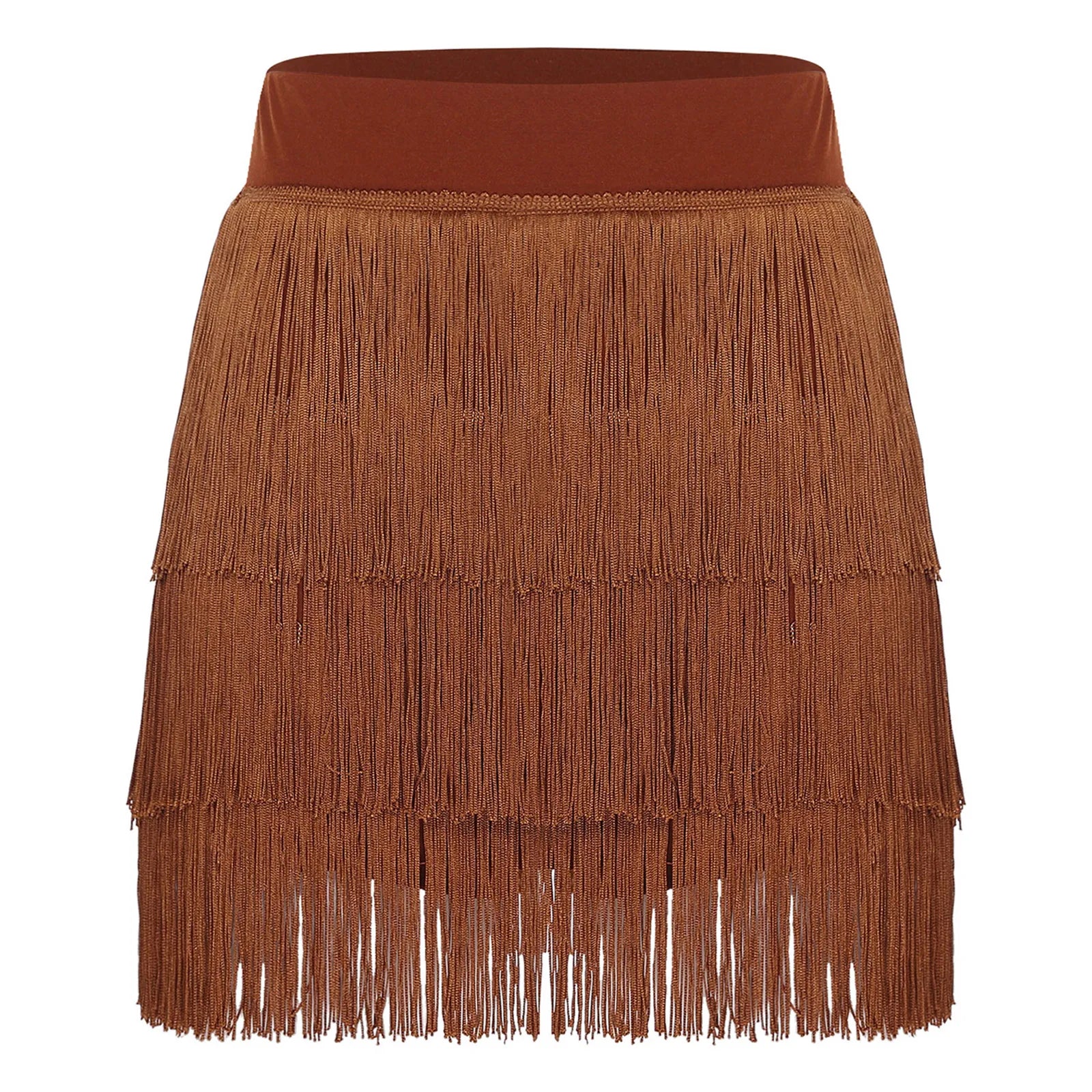 The Stardust Havana Fringe Skirt – High-Waist Tiered Tassel Performance Skirt