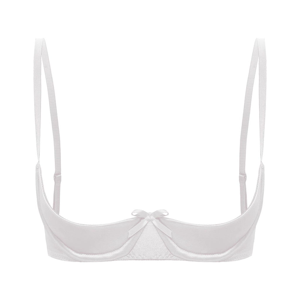 Satin Underwire Half-Cup Push-Up Bra