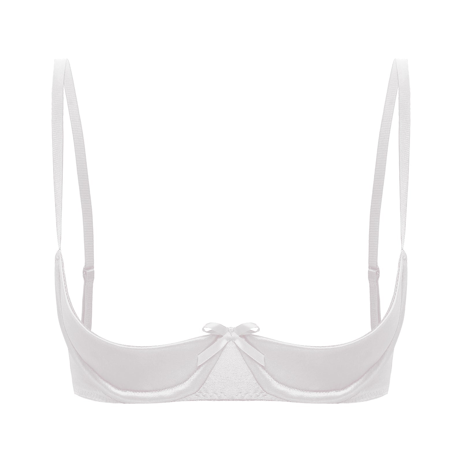 Satin Underwire Half-Cup Push-Up Bra