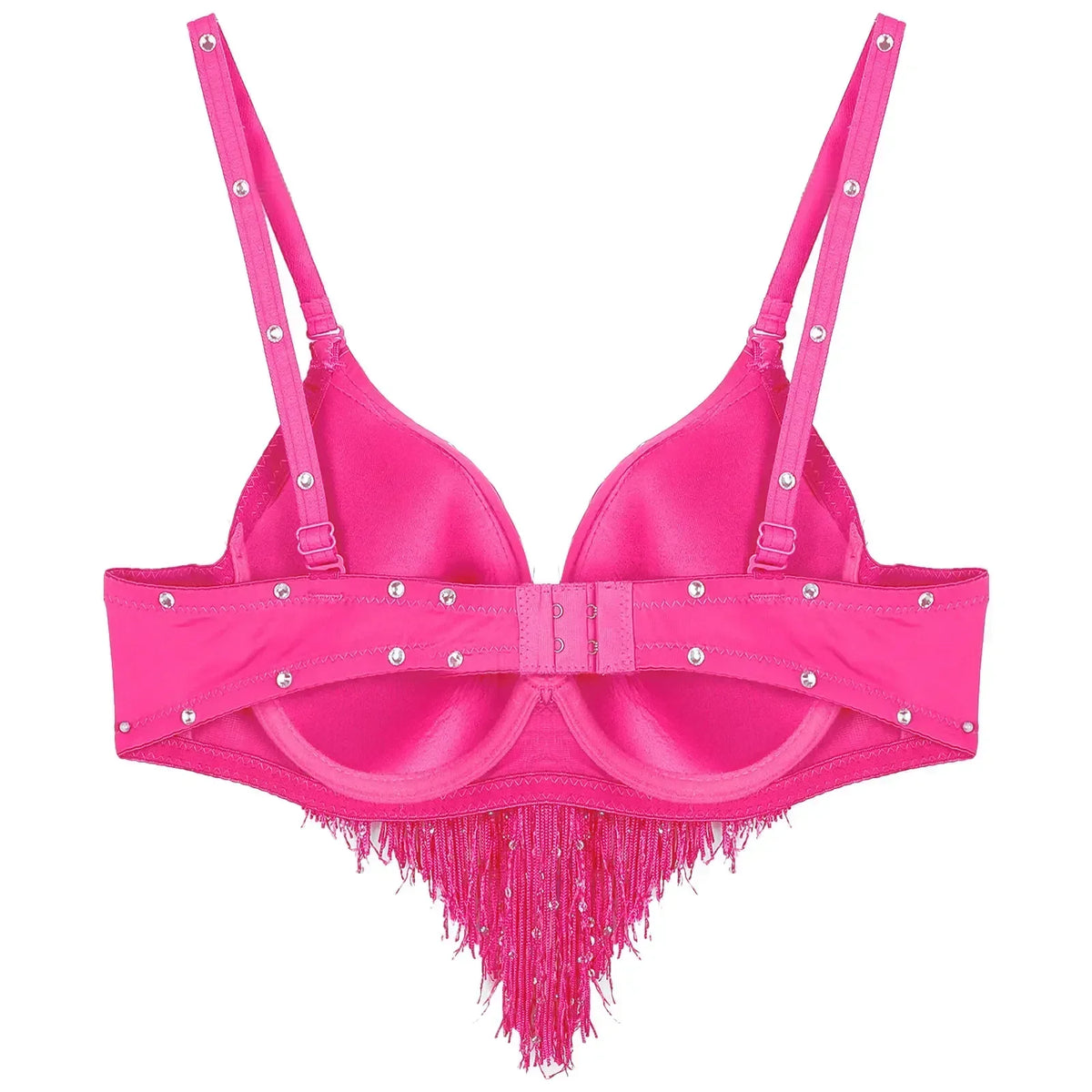 The Stardust Oasis Sirena – Sequined Tassel & Rhinestone Push-Up Belly Dance Bra Top